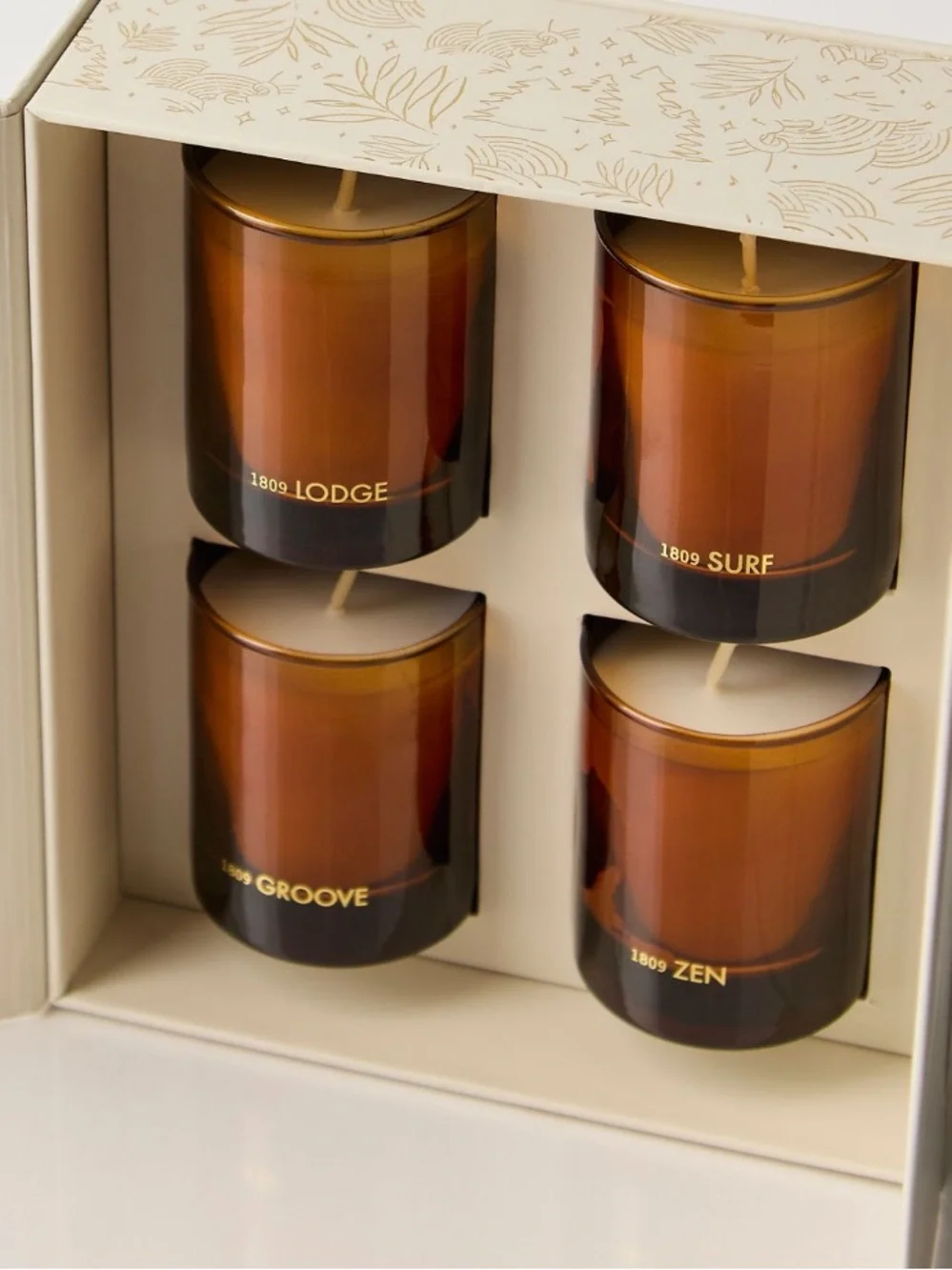 Free People 1809 Collection Mini Candle Gift Set Amber Glass Scented Candle Set